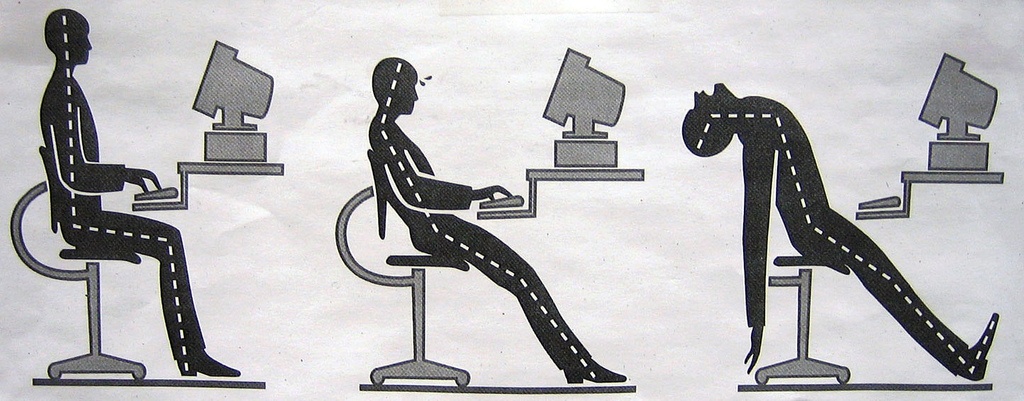ergonomics of desk seating illustration