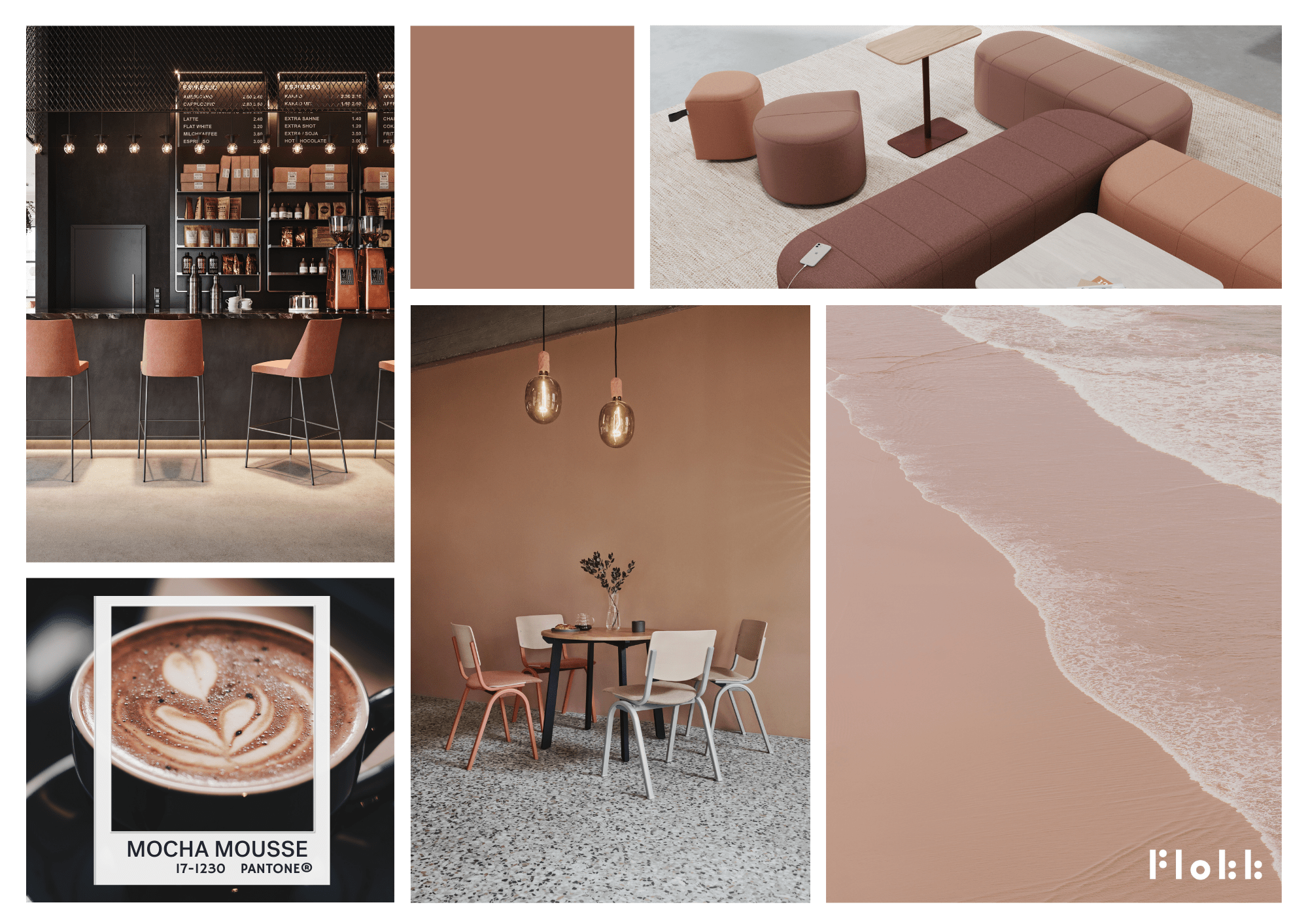 FR-Moodboard Mocha Mousse Pantone 2025